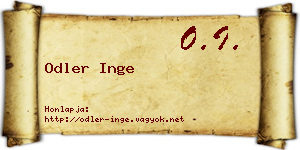 Odler Inge névjegykártya